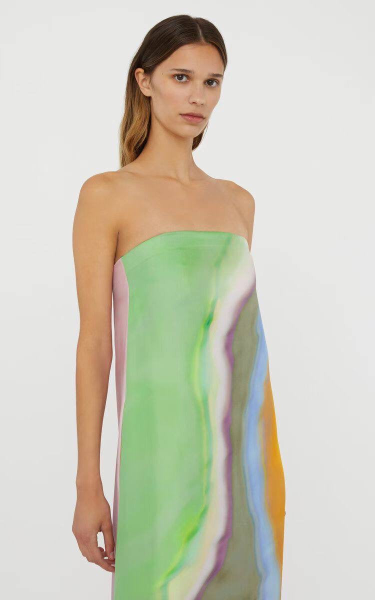 CE Aura Silk Strapless Maxi Dress