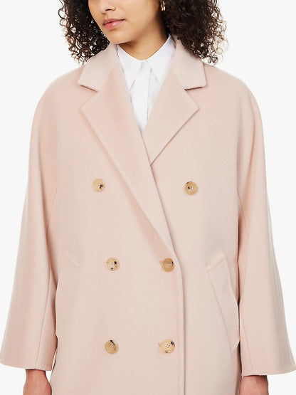 MM Rebus 101801 Double Breasted Wool and Cashmere Short Icon Coat