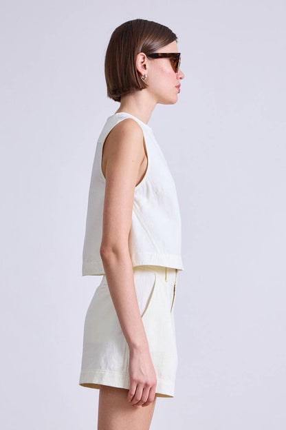 AA Godet Sleeveless Tank Top | Bari Shorts | Linen-Cotton Set