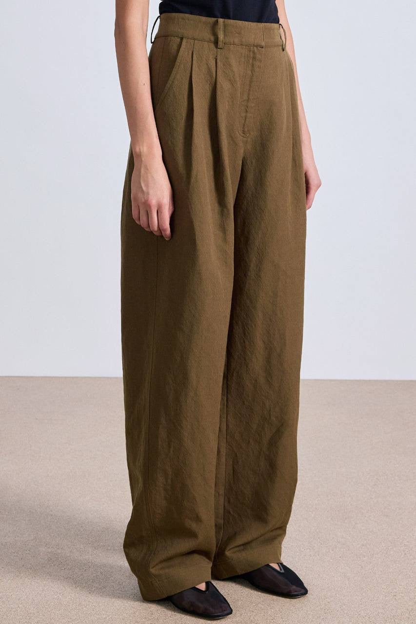 AA Mirabelle Wool-Linen High Waist Trousers Pants