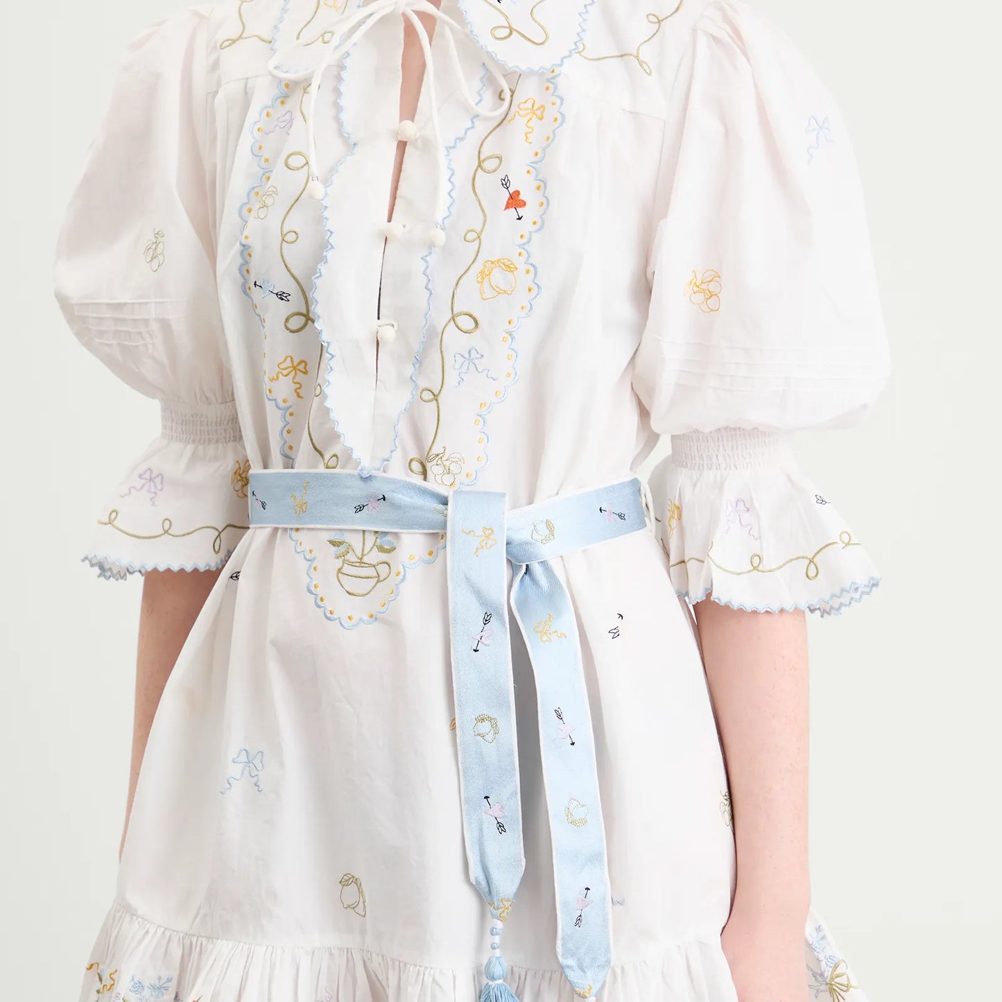 ALM Giulia Embroidered Cotton Mini Dress