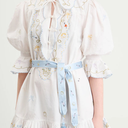 ALM Giulia Embroidered Cotton Mini Dress