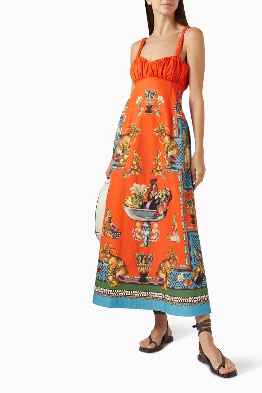 ALM Rocco Cotton Poplin Bustier Midi Dress