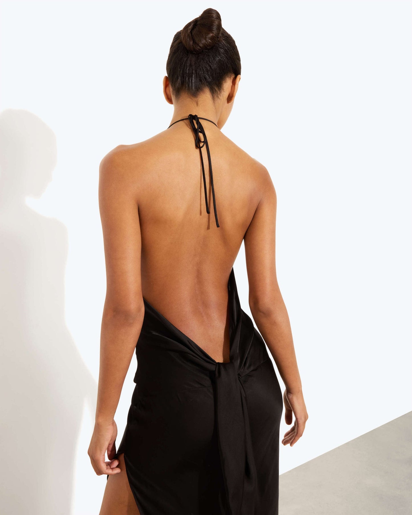 RB Orchid Cowl Halter Viscose Maxi Dress