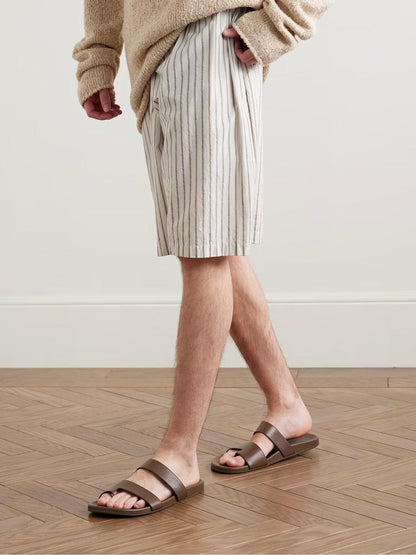 TR Hugh Grained Leather Sandals