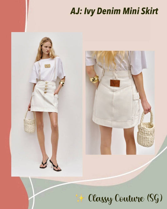 AJ Ivy Denim Button Down Mini Skirt
