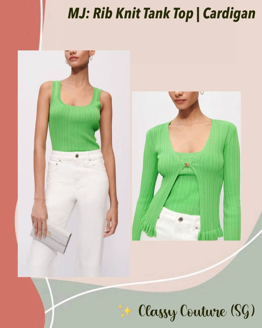 MJ Rib Knit Tank Top | Cardigan