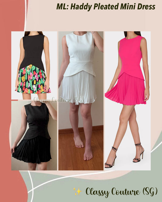 4 Colours! ML Haddy Pleated Mini Dress