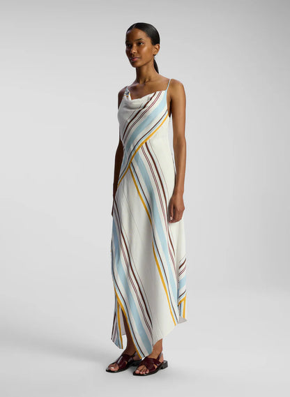 ALC Lauren Viscose-Blend Striped Midi Dress