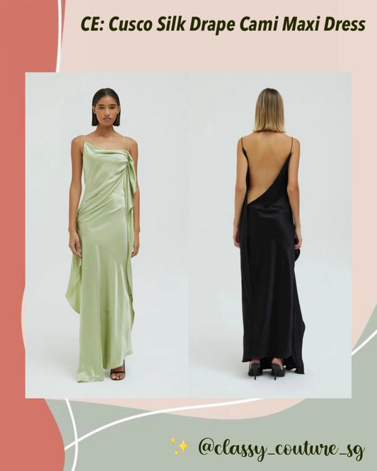 CE Cusco Silk Drape Cami Maxi Dress