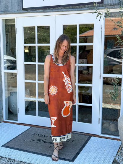 ALM Soleil D'amour Sleeveless Silk Midi Dress