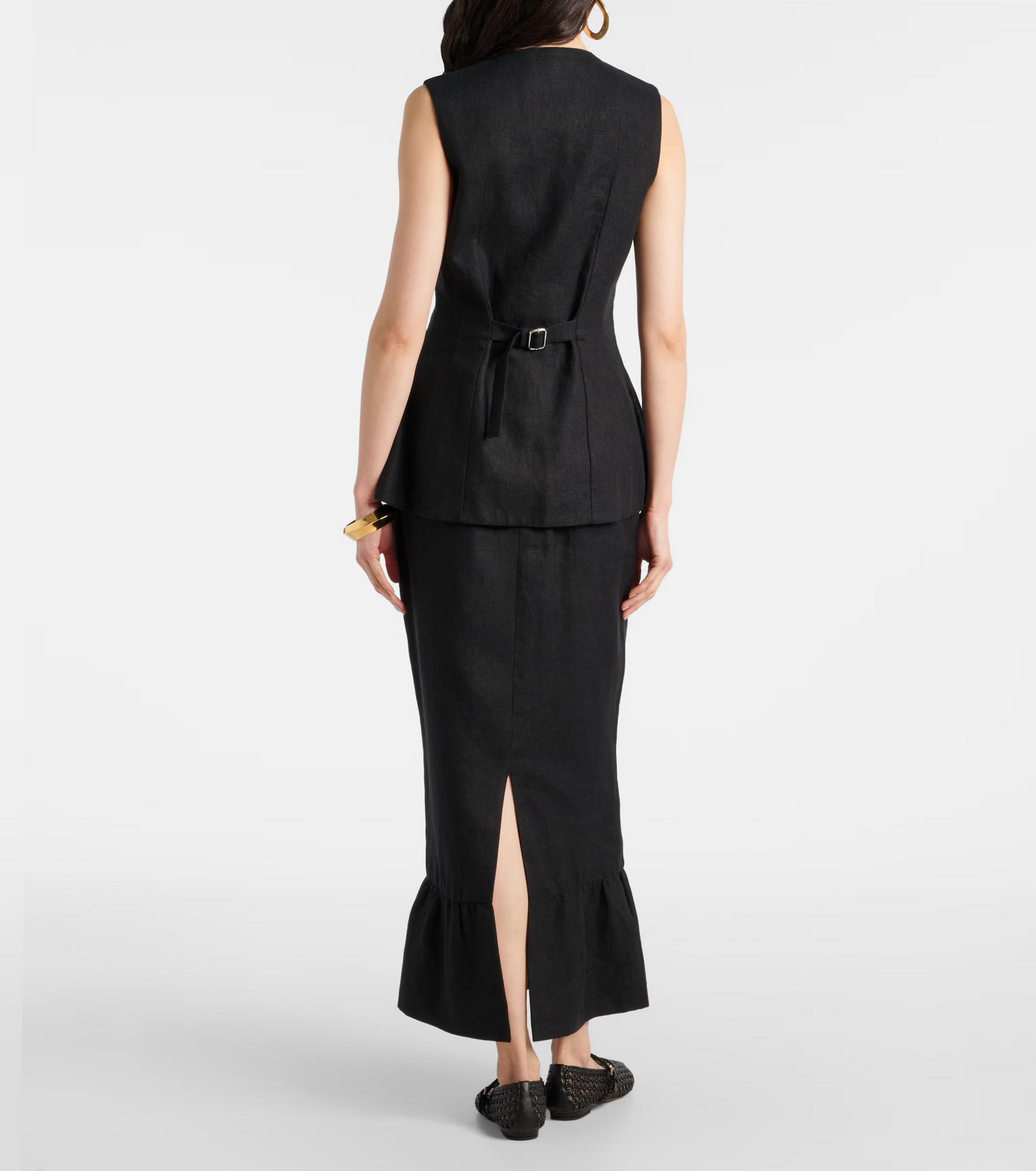 PSE Matilda Gilet Linen Vest Top | Midi Column Skirt | Set