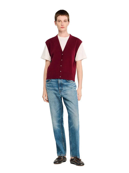 SD Two-Tone Wool And Cashmere Sweater Vest Shirt