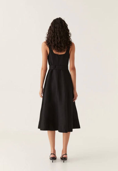 AJ Clay Belted Midi Dress