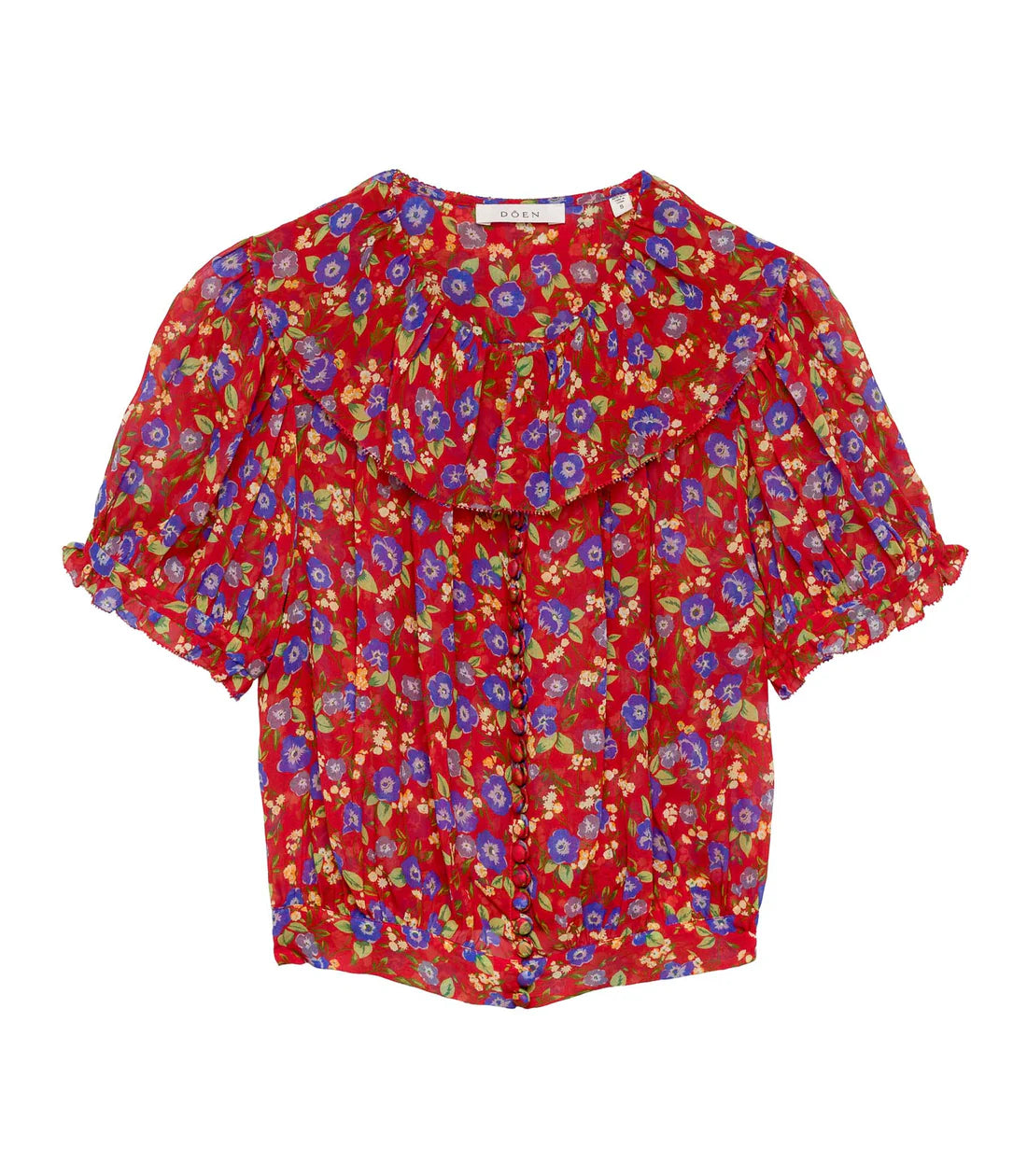 DN Anaise Silk Top in Red Dayflower Meadow