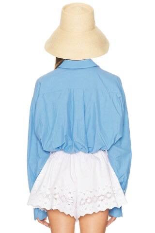 HS Bubble Button-Down Cropped Tech Poplin Shirt