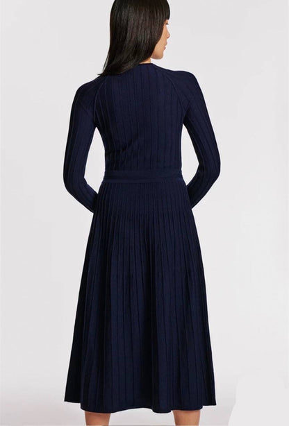TF Lumia Viscose-blend Metallic Black Knitted Midi Dress