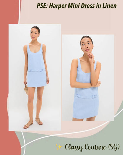 PSE Harper Linen Shift Bow Mini Dress