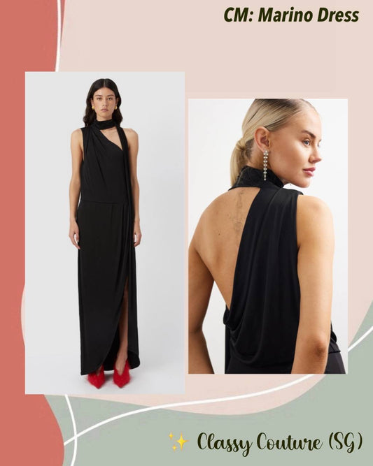 CM Marino Stretch-cotton Jersey Scarf-detail Midi Dress