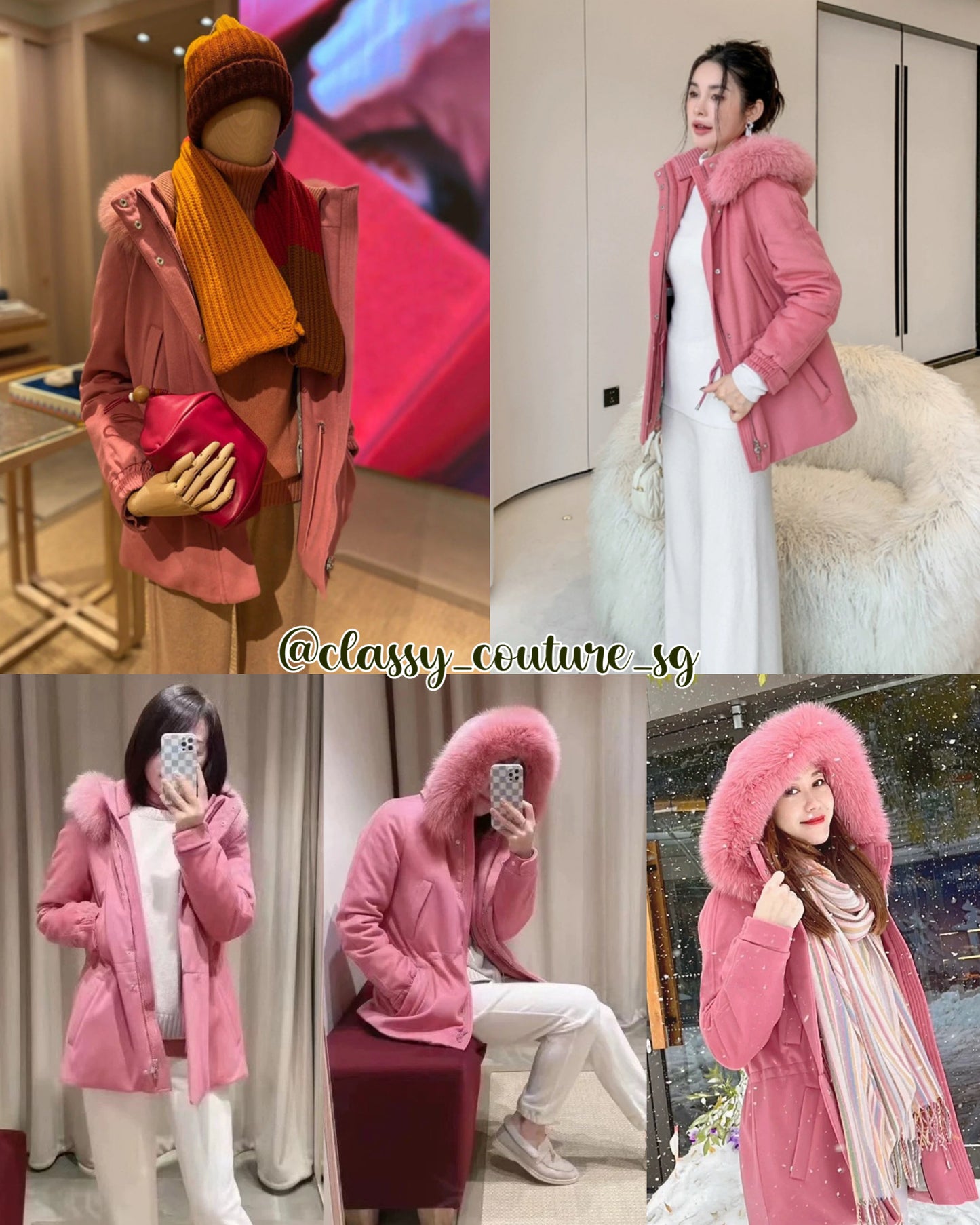 LP Icery Cashmere Short Jacket with Fox Fur Trim