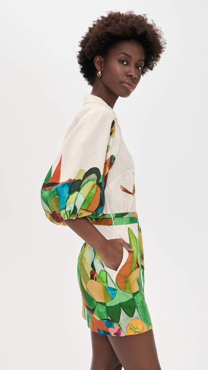 ALM Mokshini Linen Mini Dress Shirtdress