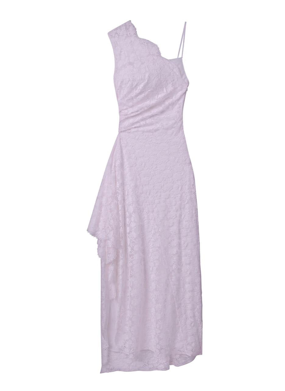 ALC Gia One Shoulder Lace Gown Maxi Dress