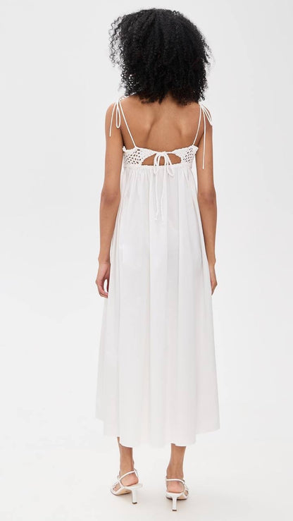 TG Kirsten Crochet Cotton Sundress Maxi Dress | Cami Babydoll Peplum Top