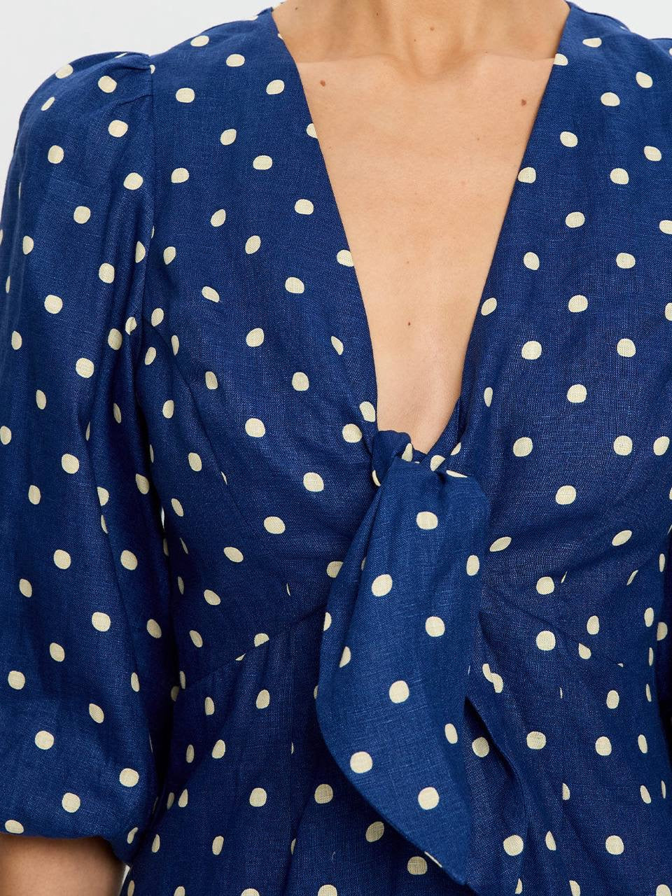 KV Lily Linen Polka Dot Mini Dress