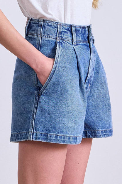 AA Bari High Waist Jean Cotton Denim Shorts