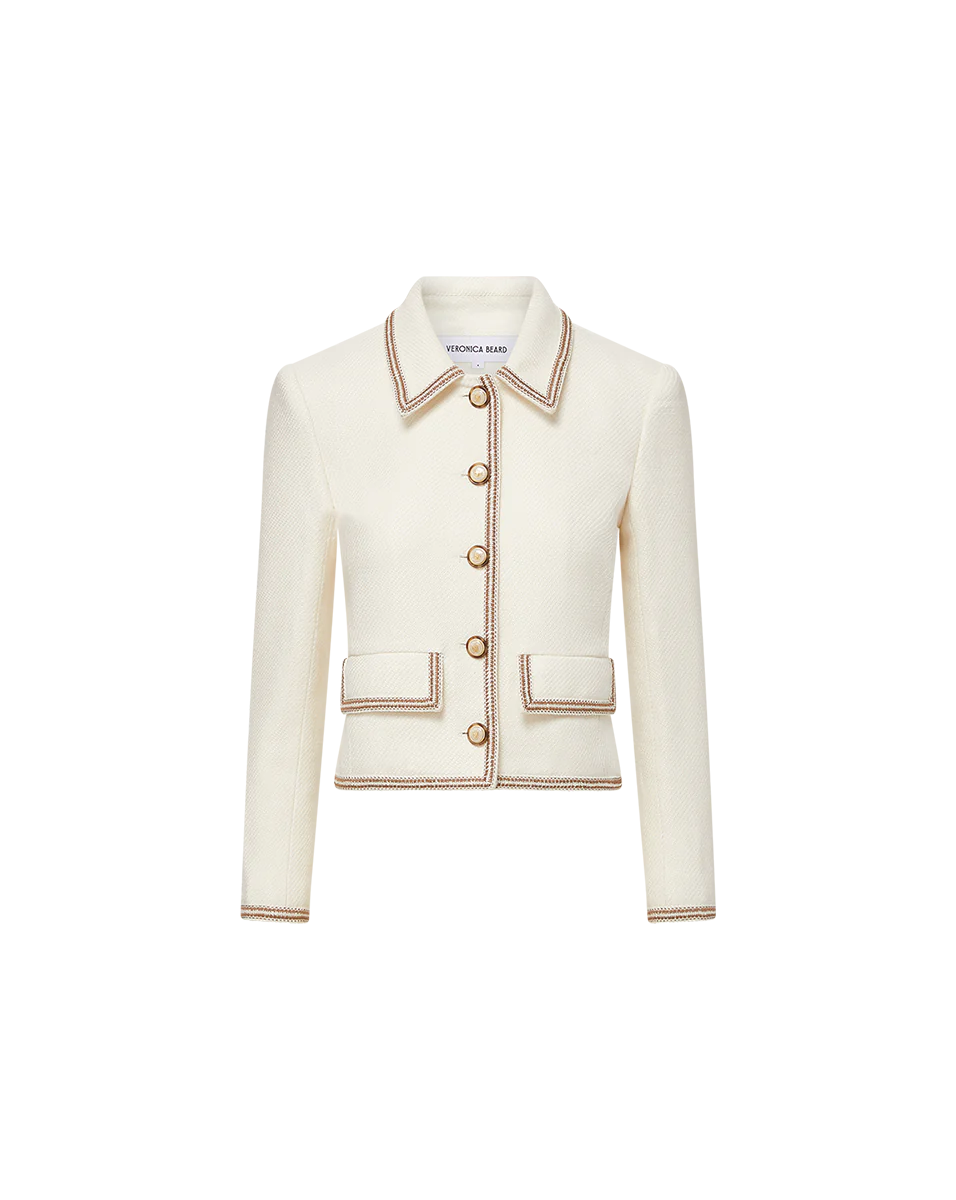 VB Makayla Cotton Blend Jacket in Ivory