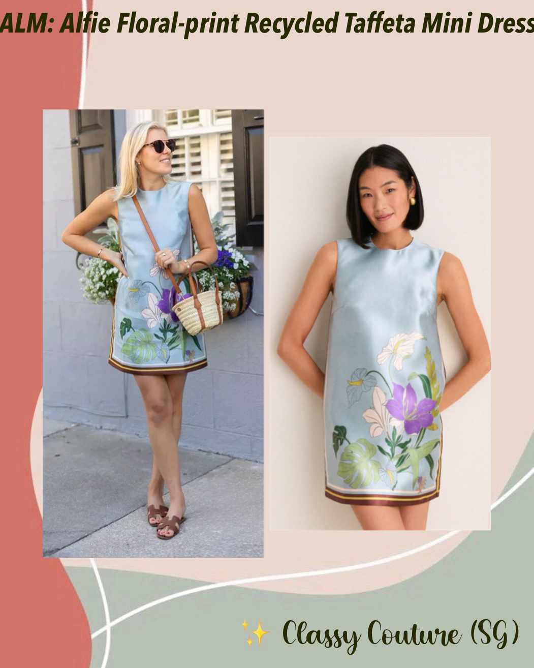 ALM Alfie Floral-print Recycled Taffeta Shift Mini Dress