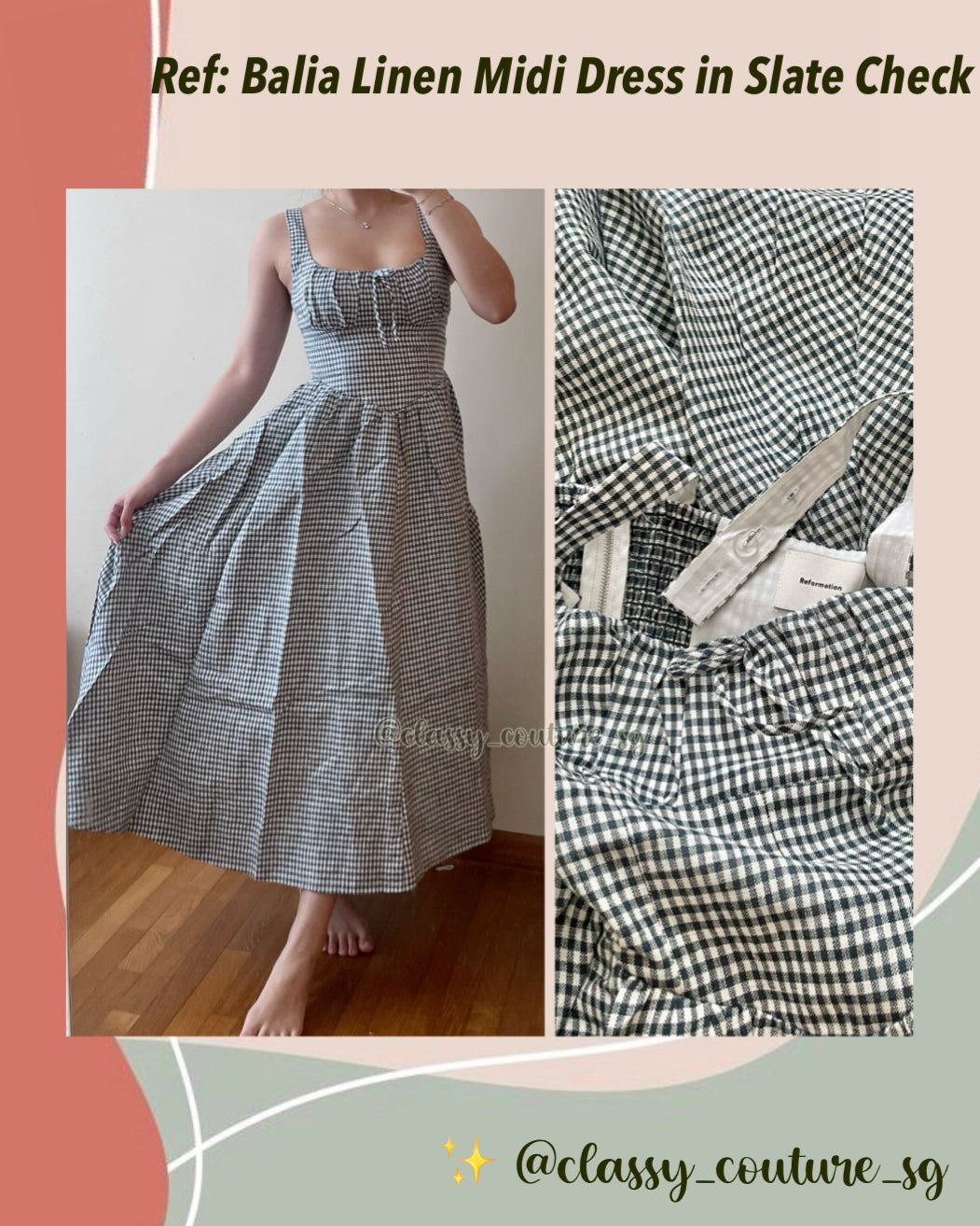 Ref Balia Linen Midi Dress