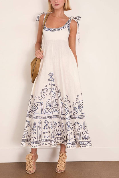 ALM Leela Ballet Linen Midi Dress