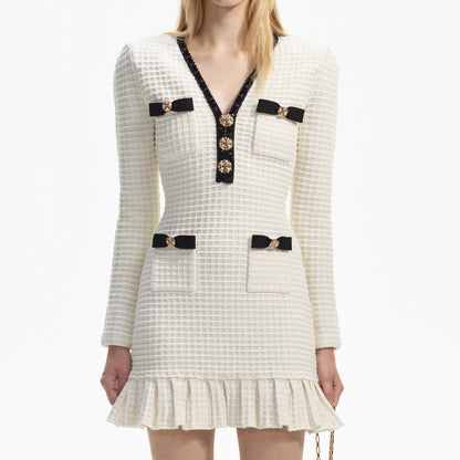 SP Cream Textured Knit Mini Dress