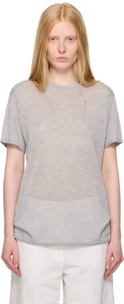TOT Lyocell-Cashmere Oversized Tee Knit Long Shirt
