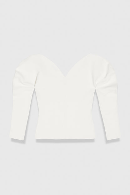 TF Sculpt Knit Bouverie Long Sleeve Sweetheart Top