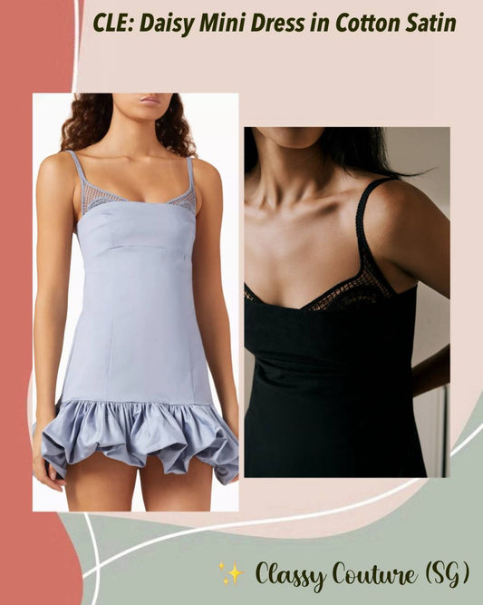 CLE Daisy Cotton Satin Mini Dress