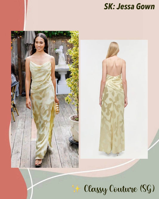 SK Jessa Draped Cowl Viscose-blend Gown Maxi Dress