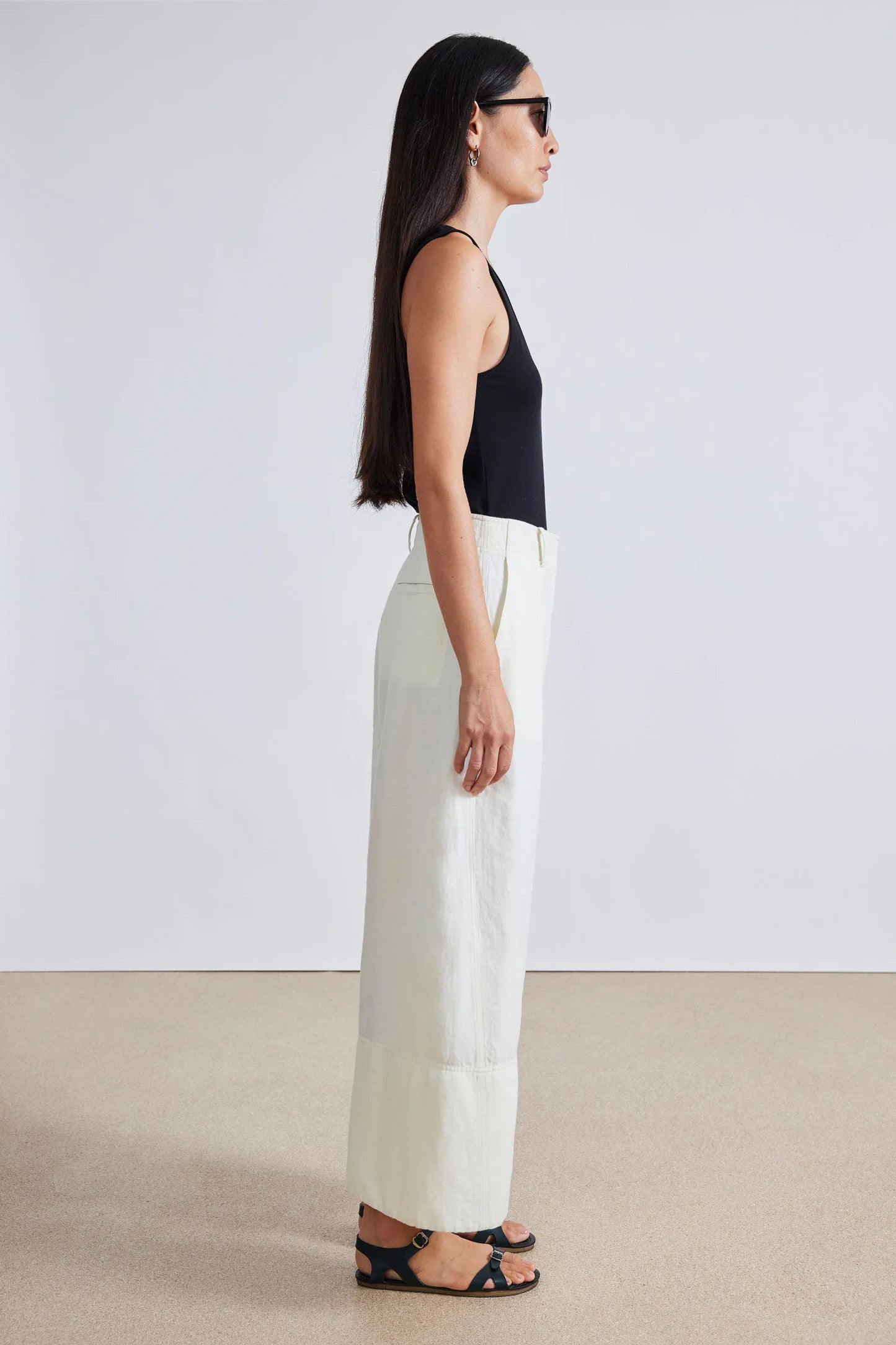 AA Malou Wide Leg Linen-Cotton Pants