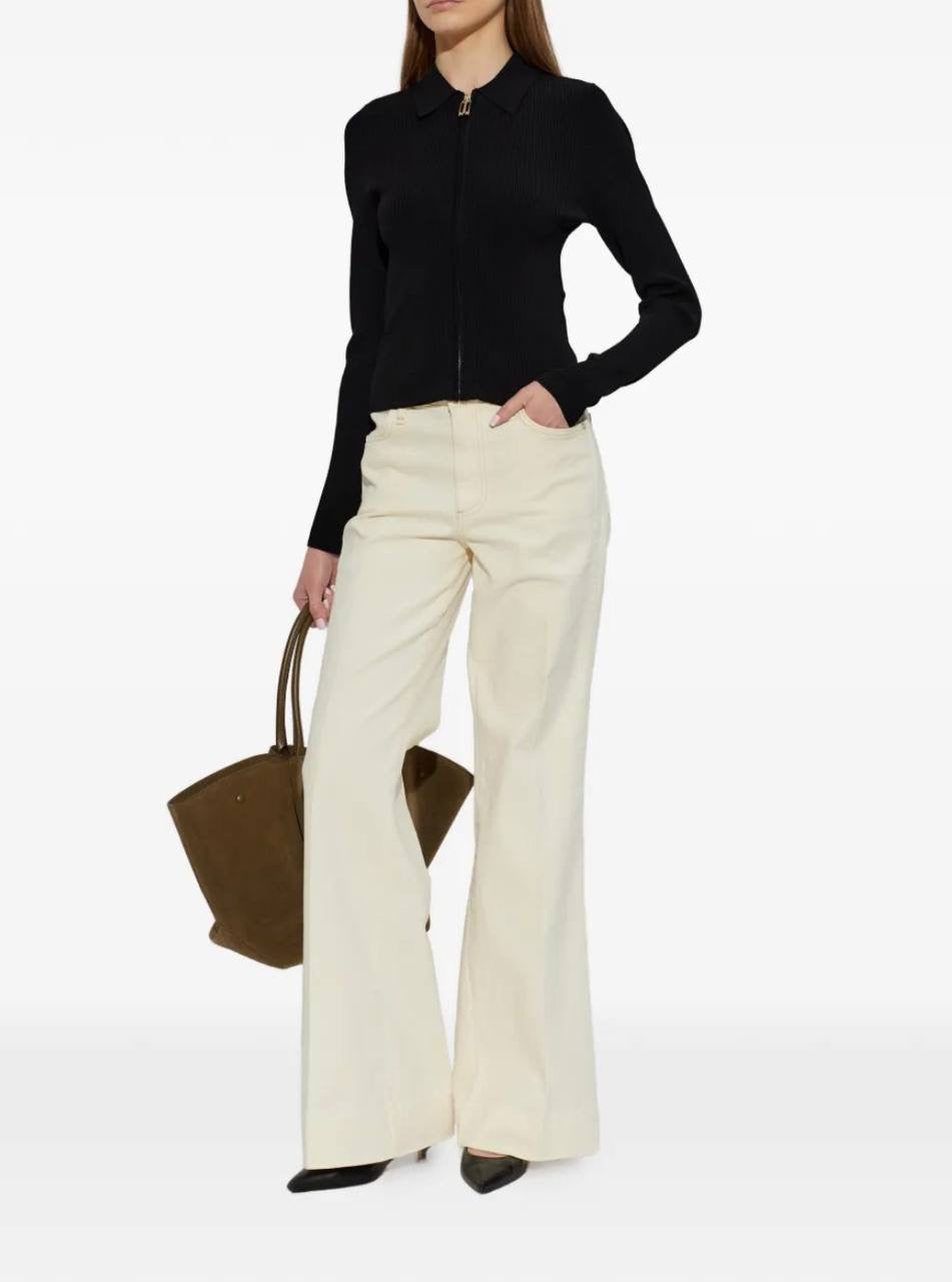 VB Mila Stretch-viscose blend Zipped Cardigan Top