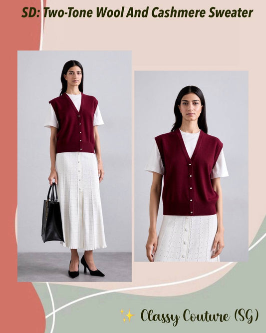 SD Two-Tone Wool And Cashmere Sweater Vest Shirt