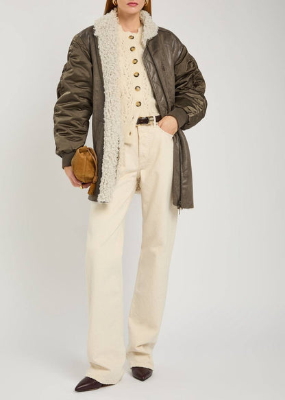 IM Evina Faux-Leather Shearling trimmed Jacket / Short Coat