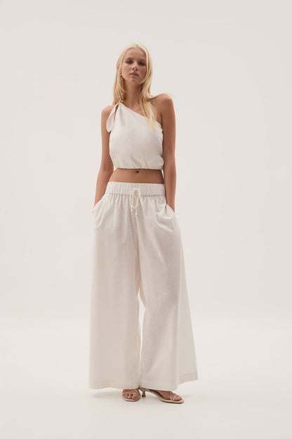 AJ Airlie Linen-Cotton Relaxed Pants