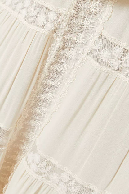 Ref Maevie Viscose Lace Trim Midi Skirt
