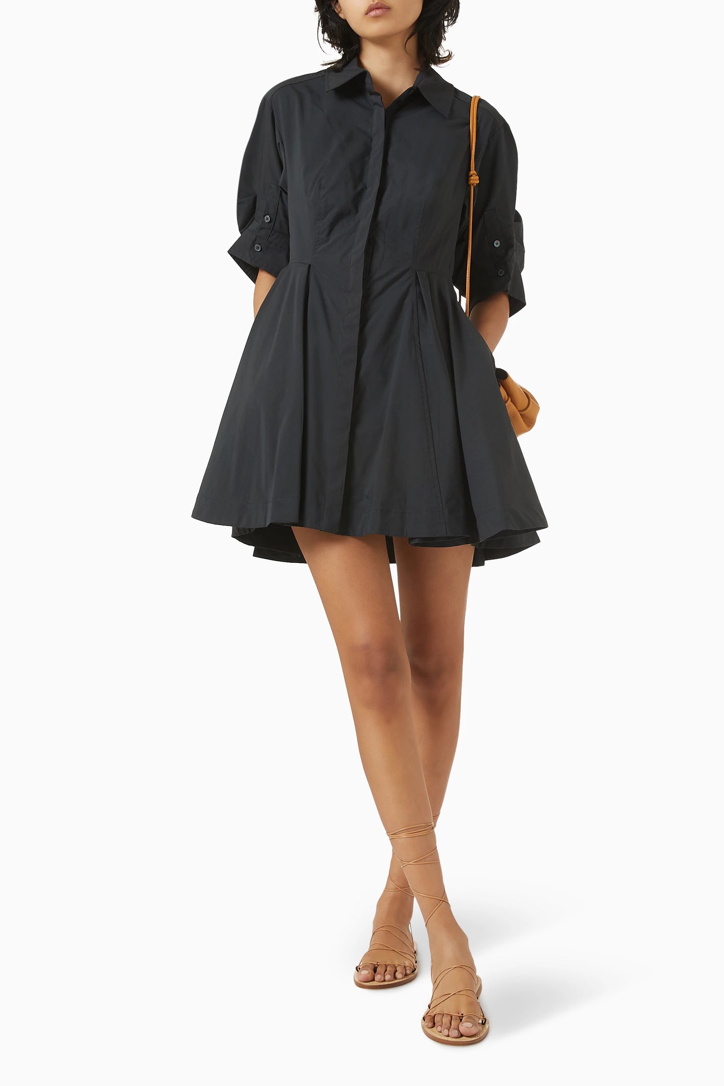 SK Jazzie Cotton-blend Mini Dress in Black