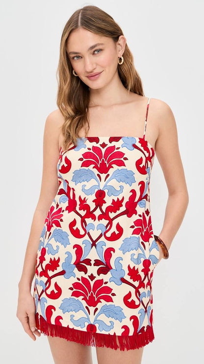 CC Valencia Linen Shift Mini Dress