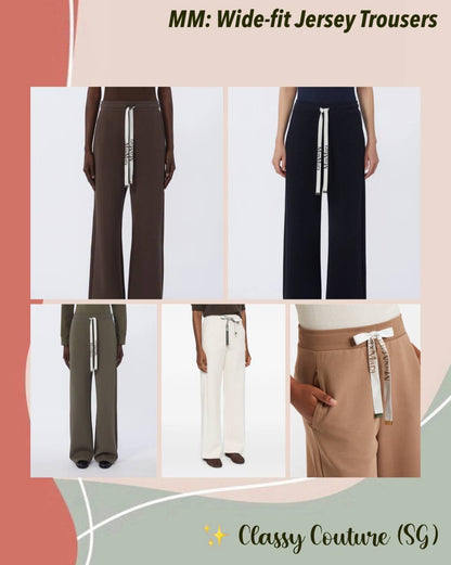 5 Colors! MM Wide-fit Cotton-blend Jersey Trousers Pant