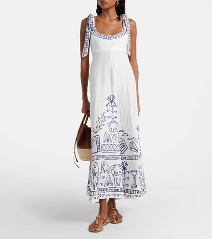 ALM Leela Ballet Linen Midi Dress