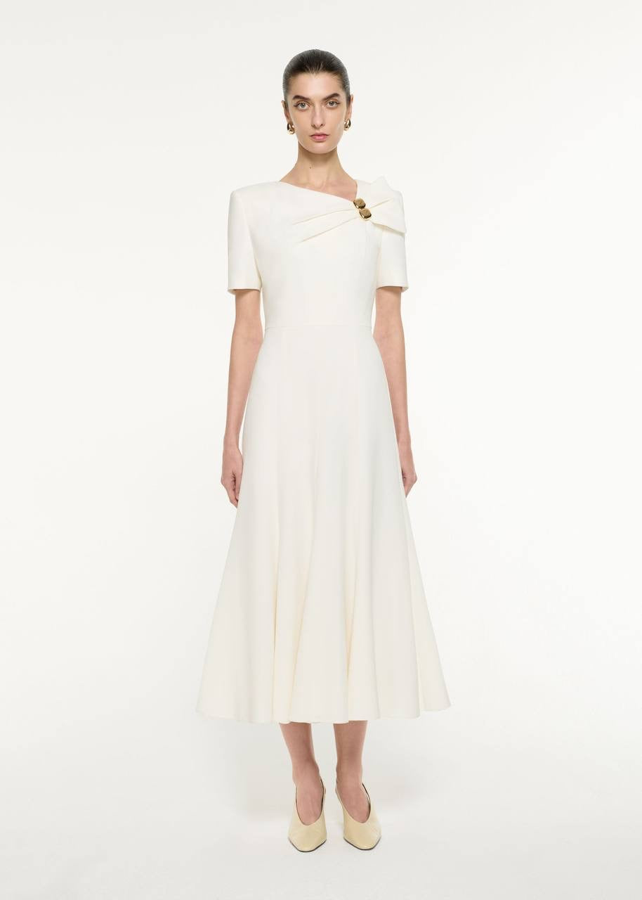 RM Bow Drape Light Cady Midi Dress