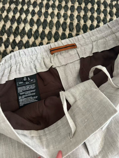 ZN Men’s Oasi Lino Premium Linen Pant with interior Drawstring